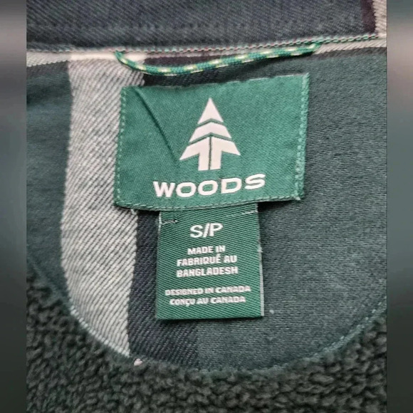 Woods Women's Evelyn Flannel Shacket Relaxed Fit Small Green Plaid - Picture 16 of 16